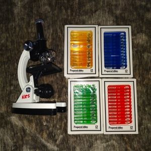 Children's learning microscope and prepared slides